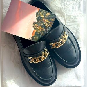 Alohas Black Leather Loafers